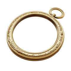 Obraz premium Classic pocket golden mirror isolated on transparent background