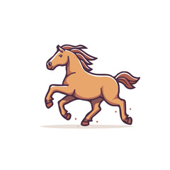 Simple flat 2D icon cute horse isolated on transparent background, vector, flat design, animation design, vector, flat design, animation design, simple flat 2D icon, 