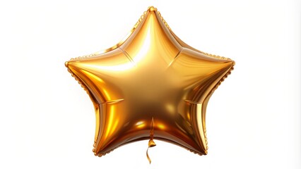 Shiny Gold Star Balloon for Festive Celebrations, Isolated on  Background for Party Decoration, Perfect for Events and Special Occasions, PNG Format