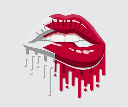 recommend clip art: Bahrain glossy lips pride flag