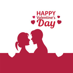 Happy valentines day romantic vector illustration.