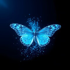 A Vibrant Butterfly Disintegrating into Sparkling Particles: A Stunning Visual Representation of Transformation and Change