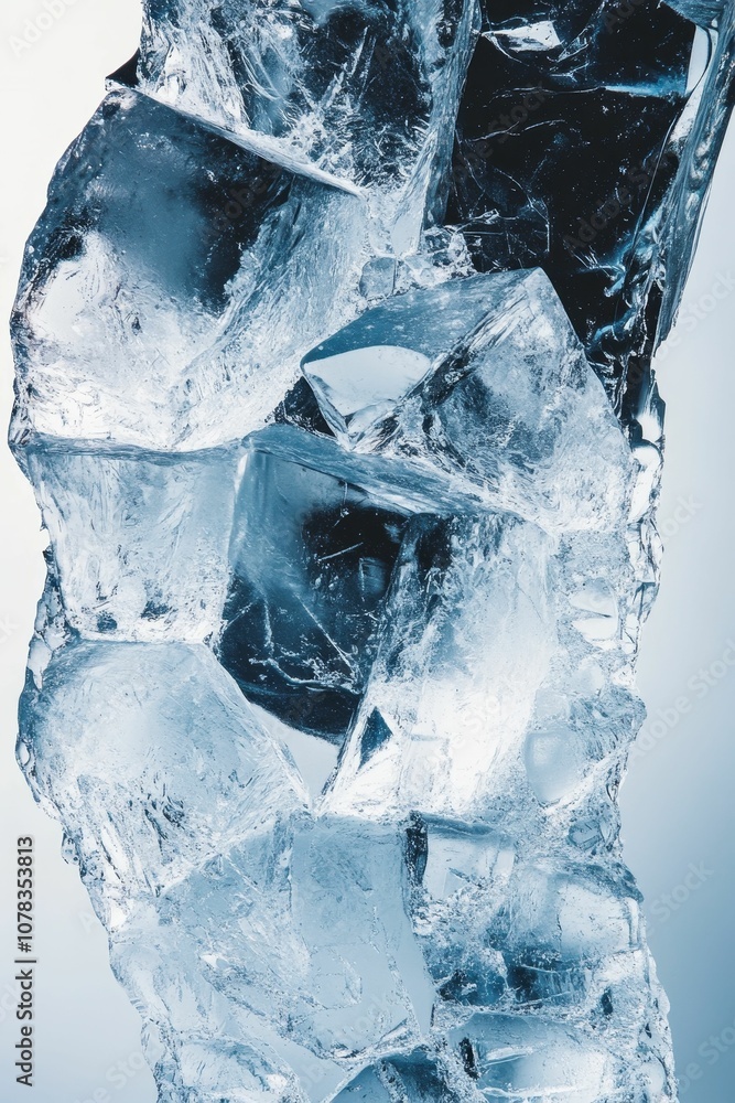 Aufkleber a cluster of ice cubes with intricate patterns.