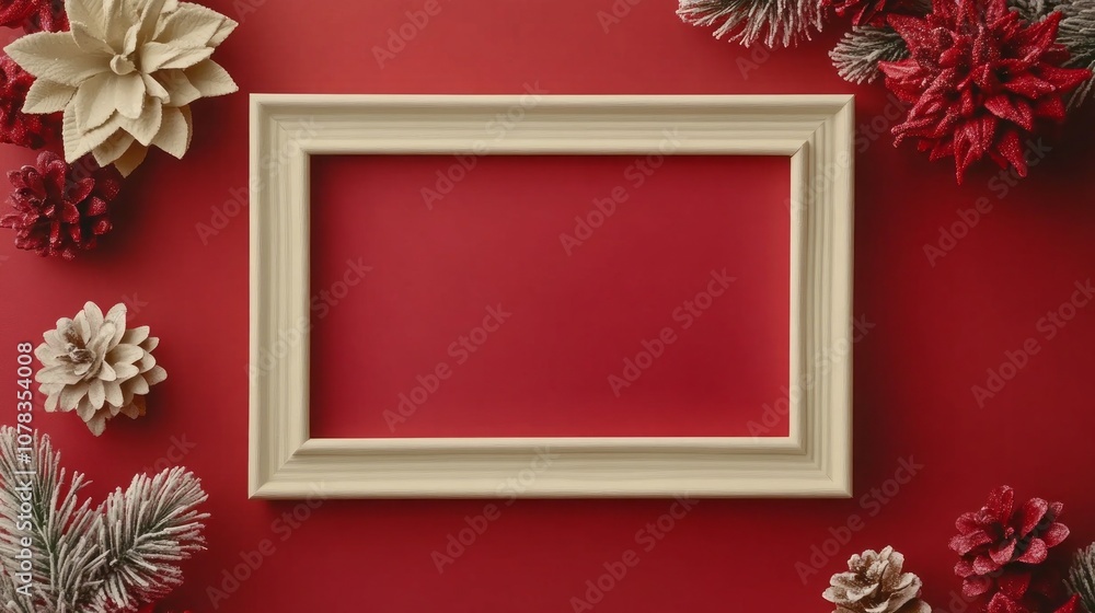 Aufkleber A red background with a white frame and a white background with a red frame