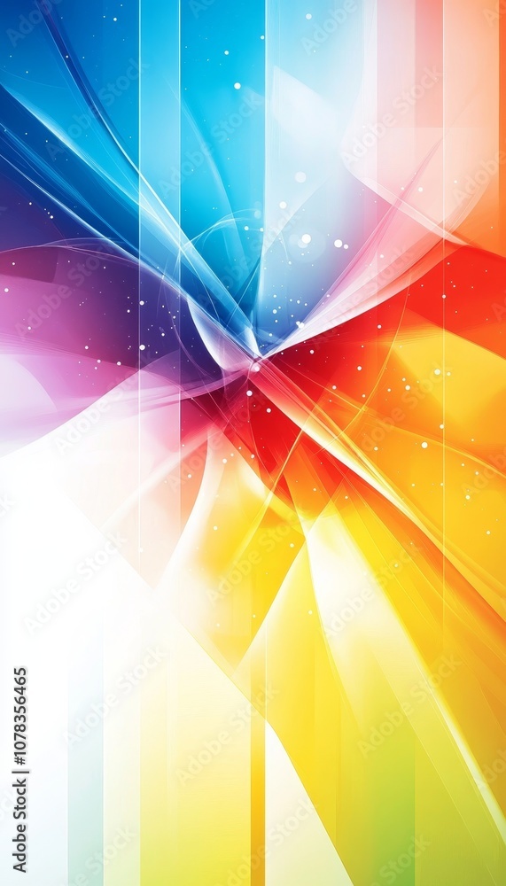 Poster vibrant color burst. colorful abstract background with diagonal motion lines and flowing shapes.