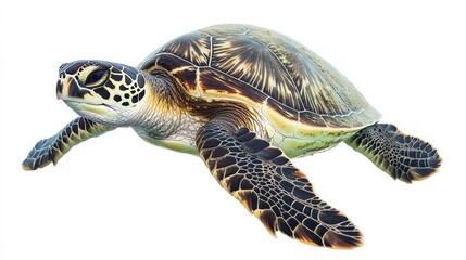 Fototapeta premium A sea turtle swimming.