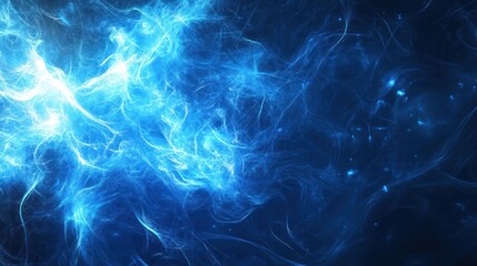 Abstract blue smoke background with swirling and glowing patterns.