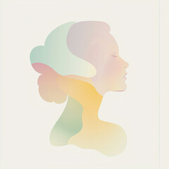 A stylized abstract silhouette with vibrant colors and fluid gradients, merging human form and artistic elements. Perfect for use in wellness branding, mental health awareness, or creative design.
