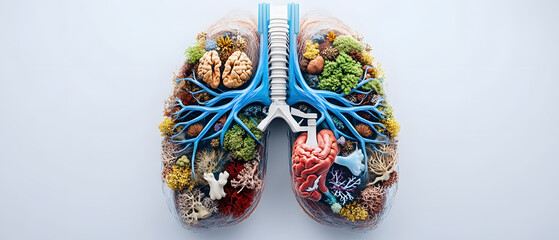 Health care concept Preventing diseases from the environment includes taking care of your health by eating, drinking, and living correctly to escape the threat of various pollution.