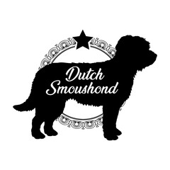 Dutch Smoushond. dog silhouette, dog, dog breeds, logo, vector, silhouette, logo design, animal, illustration, icon, sign, design, black, symbol, pet
