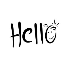 greeting hello. writing the word hello