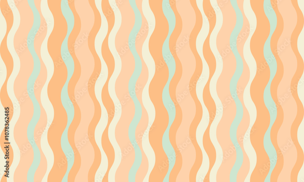 Poster vertical striped design with flowing curves and textured waves. artistic colors blend with simplicit