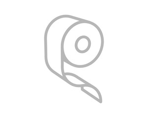Toilet paper roll or tube icon design, template for wc. Bathroom hygiene icons, kitchen cleaning towel. Blank soft scroll product.