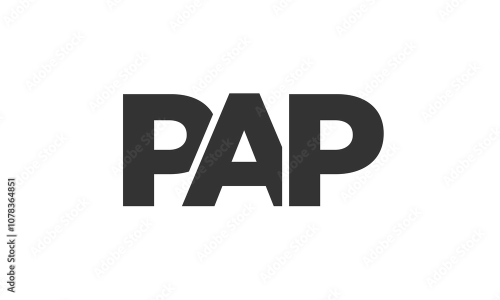 Poster pap logo design template with strong and modern bold text. initial based vector logotype featuring s