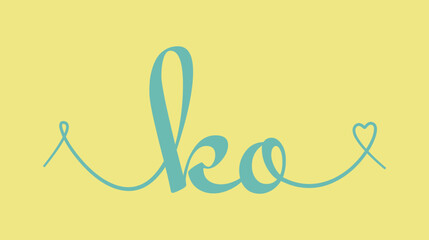 KO initial wedding monogram calligraphy vector illustration. Hand drawn lettering k and o love logo design for valentines day poster, greeting card