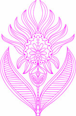 Seamless repeat pattern print background with ornament in roze and red 