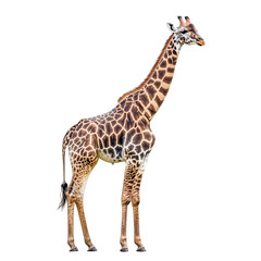 Naklejka premium giraffe isolated on white transparent background