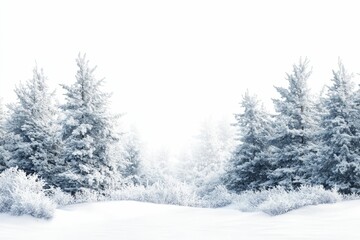 Obraz premium Snow-covered trees in a wintery scene.