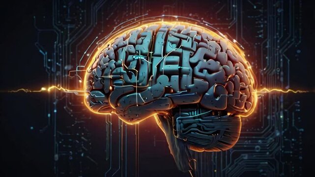 human brain colorful lights HD resolution with hyper realistic nature ai generative 4K Background.