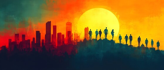 business people on a business growth graph. business executives climbing on a business growth graph at an economic city, corporate ladder, leadership in business growth concept	