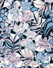 Abstract flower blooming design. Pattern with floral seamless pattern.
