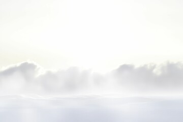 White clouds, bright light, and white waves.