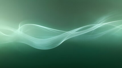 Rich mint green background with subtle smoke and a glowing light effect