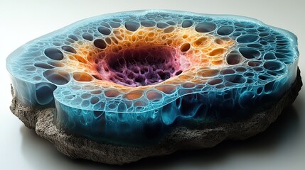 internal structure of an animal cell 3d rendering section view