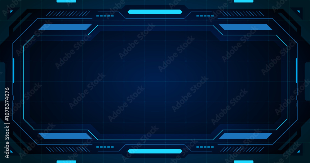 Poster cyberpunk interface: futuristic digital frame with a captivating blue glow. perfect for presentation