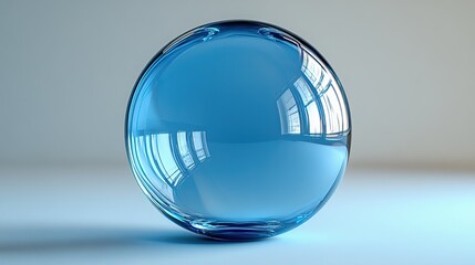 isolated blue soft liquid bubble 3d rendering