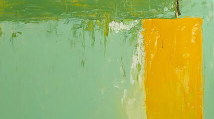 Abstract art featuring shades of green and yellow