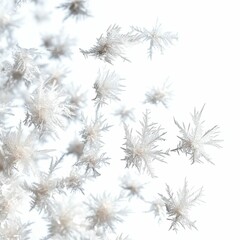 White frost patterns on a window.