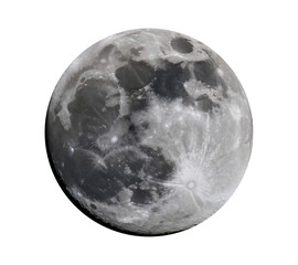 Naklejka premium Full moon illuminating the night sky, representing lunar phases, astronomy, and nighttime beauty.