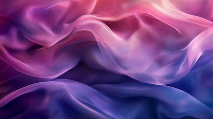 Obraz premium Abstract background of purple, blue, and pink fabric with soft folds and ombre effect.