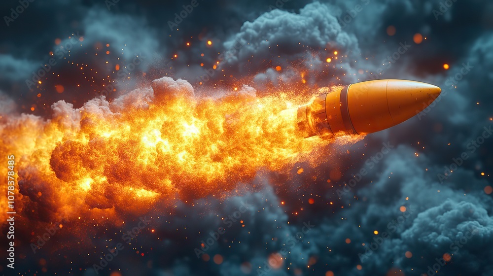 Canvas Prints logistics and rocket fast transportation 3d rendering