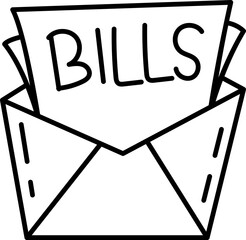 Bills finance concept outline illustration