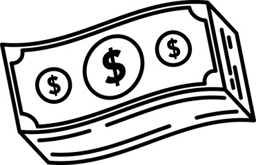 Money finance concept outline illustration