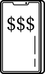 Internet money finance concept outline illustration