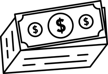 Money finance concept outline illustration