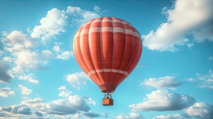 Naklejka premium loop animation of hot air balloon with cartoon style 3d rendering