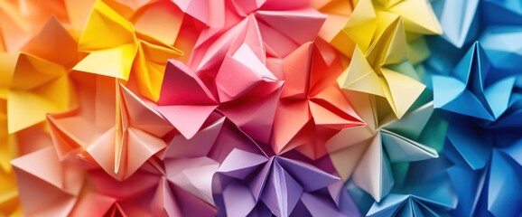 Colorful Origami Stars Background