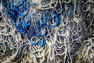 A tangle of fishing ropes