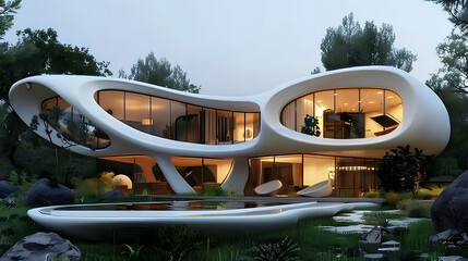 Fototapeta premium futuristic house design outdoor