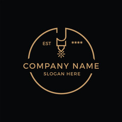 A minimalist  laser wood cutting logo vector