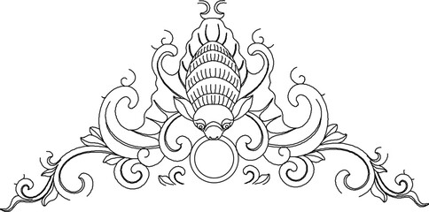 Sketch vector illustration silhouette design ornament decoration decoration accessories classic vintage ethnic traditional
