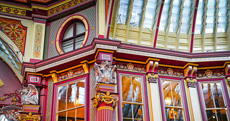 Leadenhall Market Interior Architecture, Victorian Hall, City Of London, Square Mile, Christmas,...