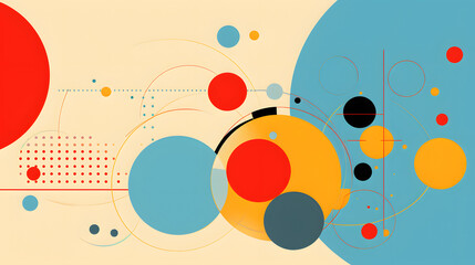 Obraz premium Bright and Playful Abstract Circles on Gradient Background