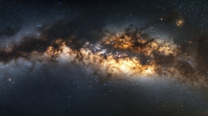 Fototapeta premium Endless deep sky fading into the cosmic darkness, faint stars barely visible in the distance, evoking a sense of mystery and wonder.