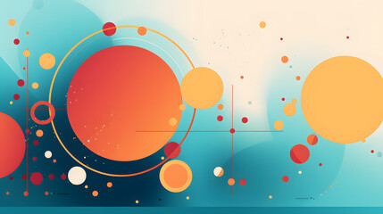 Obraz premium Artistic Geometric Pattern with Vibrant Circles and Soft Tones
