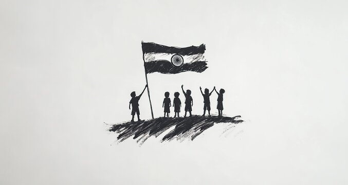 Ashoka Wheel with National Flag colours waves for Happy Indian Republic Day celebration.26 th january.